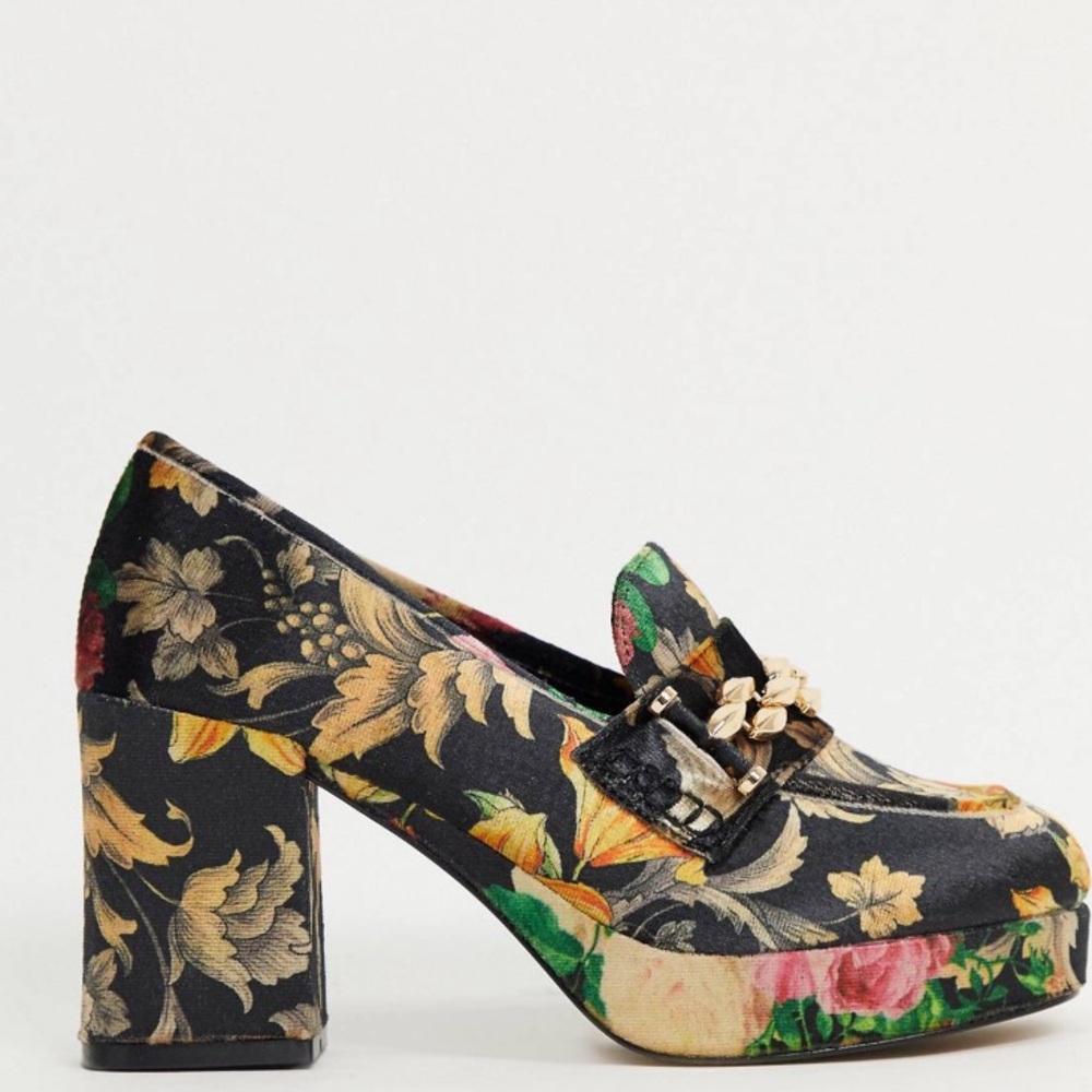 Gucci-esque Floral Platform Loafer